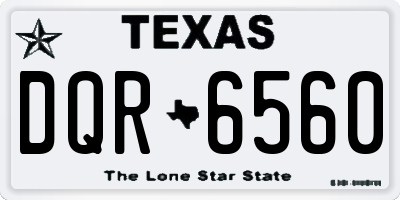 TX license plate DQR6560