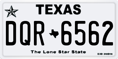 TX license plate DQR6562