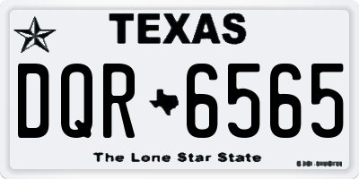 TX license plate DQR6565