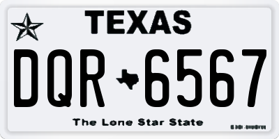 TX license plate DQR6567