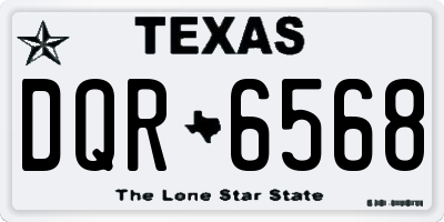 TX license plate DQR6568