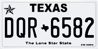TX license plate DQR6582