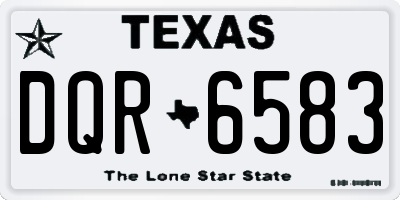 TX license plate DQR6583