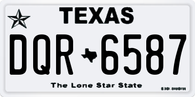 TX license plate DQR6587