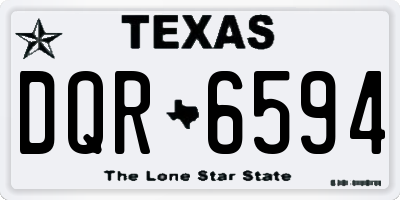 TX license plate DQR6594