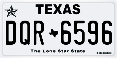 TX license plate DQR6596