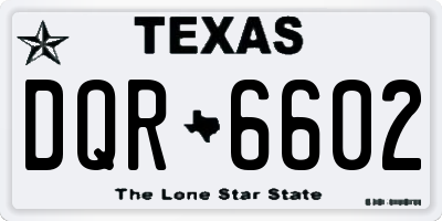 TX license plate DQR6602