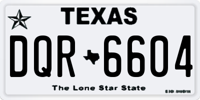 TX license plate DQR6604