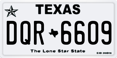 TX license plate DQR6609