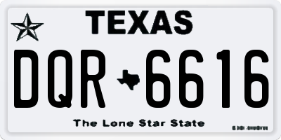 TX license plate DQR6616