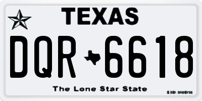 TX license plate DQR6618