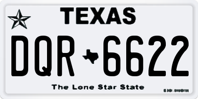 TX license plate DQR6622