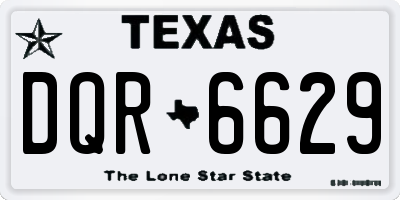 TX license plate DQR6629