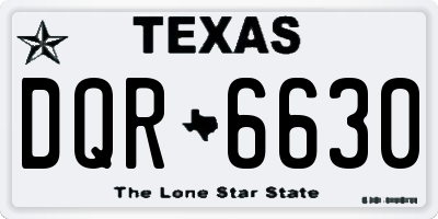 TX license plate DQR6630