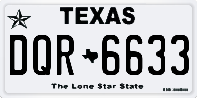 TX license plate DQR6633