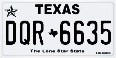 TX license plate DQR6635