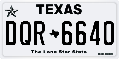TX license plate DQR6640