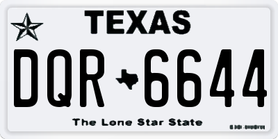 TX license plate DQR6644