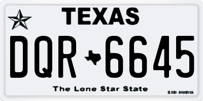 TX license plate DQR6645