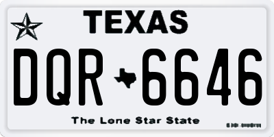 TX license plate DQR6646