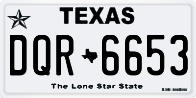 TX license plate DQR6653