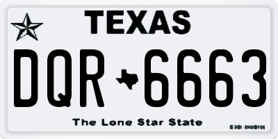 TX license plate DQR6663
