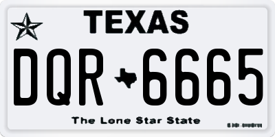 TX license plate DQR6665