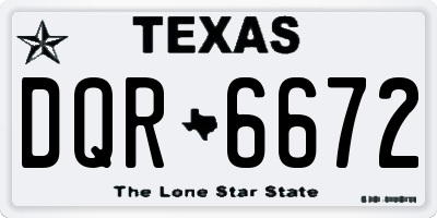 TX license plate DQR6672