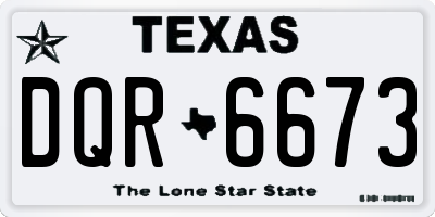 TX license plate DQR6673