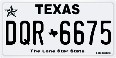 TX license plate DQR6675