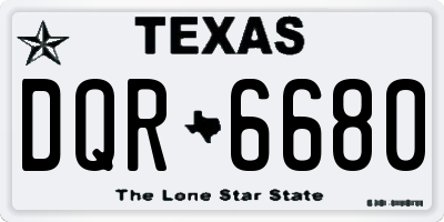 TX license plate DQR6680
