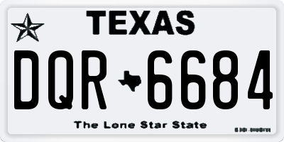 TX license plate DQR6684