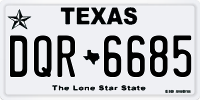 TX license plate DQR6685