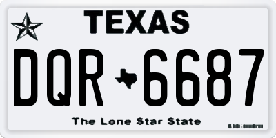 TX license plate DQR6687