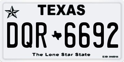 TX license plate DQR6692