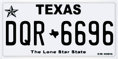 TX license plate DQR6696