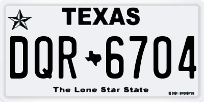 TX license plate DQR6704
