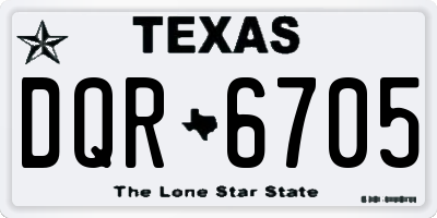 TX license plate DQR6705
