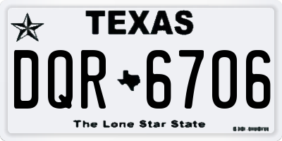 TX license plate DQR6706