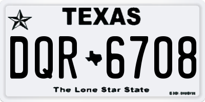 TX license plate DQR6708