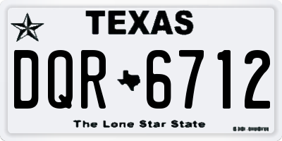 TX license plate DQR6712