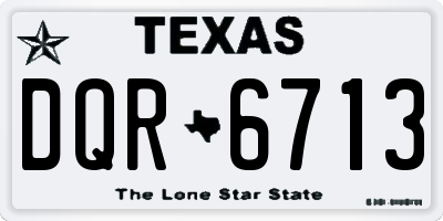 TX license plate DQR6713