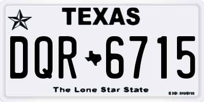 TX license plate DQR6715