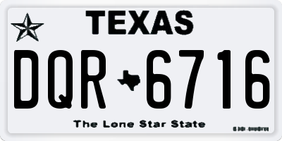 TX license plate DQR6716