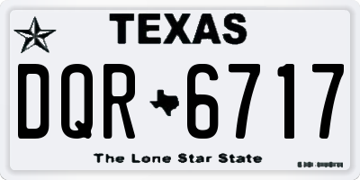 TX license plate DQR6717