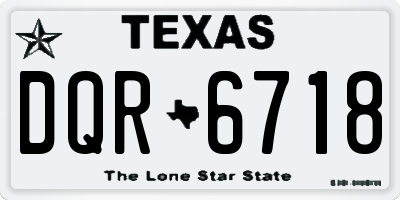 TX license plate DQR6718