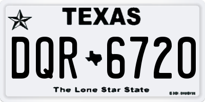 TX license plate DQR6720
