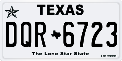 TX license plate DQR6723