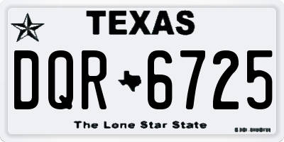 TX license plate DQR6725