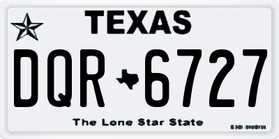 TX license plate DQR6727